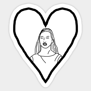 Distracted Boyfriend Valentine for Mystery Woman Outline Sticker